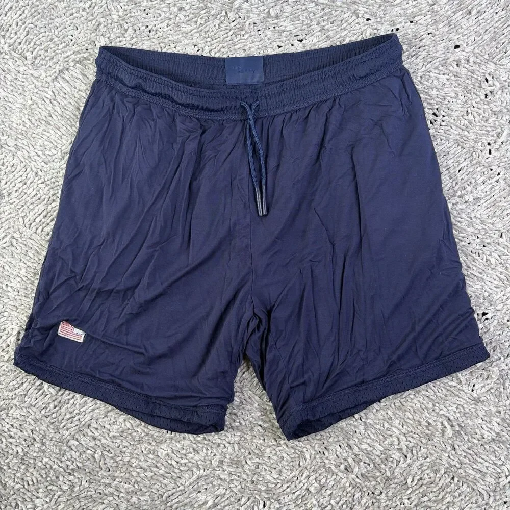 Nice Laundry Mesh Shorts Mens XL Lined Navy Blue Stretch Drawstring Loungewear